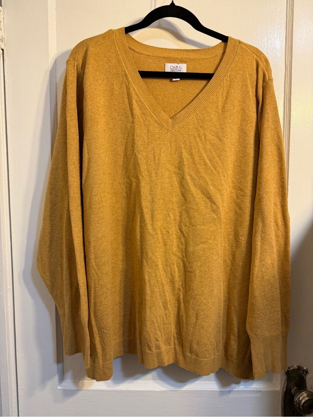 croft & barrow Men's V-Neck Sweater in Mustard Yellow